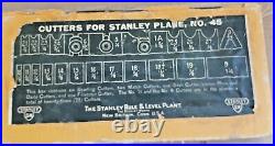 Vintage Stanley No. 45 Sweetheart Plane With Complete Boxed Set Of Cutters