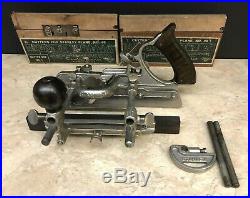 Vintage Stanley Sweetheart No. 45 Combination Plow Plane with 2 Cutter Sets