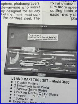 Vintage ULANO MAXI-TOOL 3600 Swiss Drafting Stencil Film Screen Cutter Set READ Vintage ULANO MAXI-TOOL 3600 Swiss Drafting Stencil Film Screen Cutter Set READ