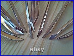 Vintage USSR Good Steel Set Tools Metal Graver Cutter Burin 11 pcs