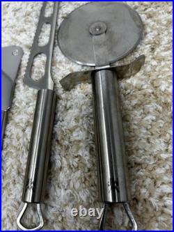 WMF Stainless Steel Cheese & Pizza Tool Set 5 Pc Slicer, Knives, Cutter