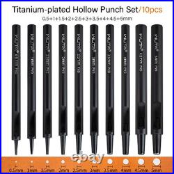 WUTA Leather Hole Punch Set Round Hollow Cutter Carbon Steel DIY Craft Tool