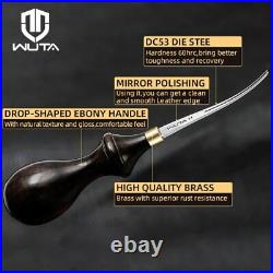 WUTA Leather Tools Edge Beveler Skiving Craft DC53 Die Steel Ebony Handle Cutter