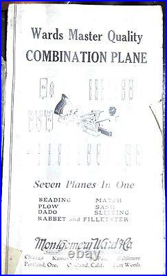 Wards Master Quality Combination Plane No. 45. With Cutter Set box & manual (G)