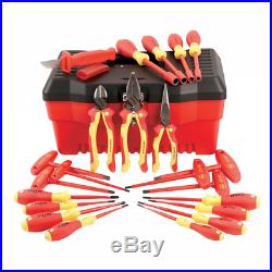 Wiha 32973 22 Piece Insulated Pliers/Cutters/Screwdriver/Nut Driver Tool Box Set