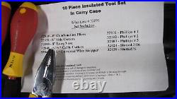 Wiha Insulated 10 Piece Tool Set # 32891 Pliers, Cutters, Screwdrivers Zipper Ca