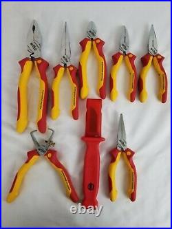 Wiha Insulated Industrial Pliers Cutters and Knife Set Molded Hand Tools 8PC Set
