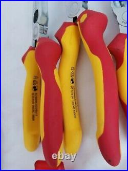 Wiha Insulated Industrial Pliers Cutters and Knife Set Molded Hand Tools 8PC Set