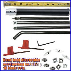 Wood Lathe Turning Tool Set With Handle Carbide Alloy Insert Cutter Woodworking