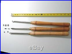Wood Turning Carbide cutter 12mm Round Stainless Steel tool Set with handles