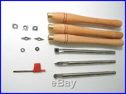 Wood Turning Carbide cutter 12mm Round Stainless Steel tool Set with handles