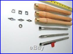 Wood Turning Carbide cutter 15mm Round Stainless Steel Set tools with handles