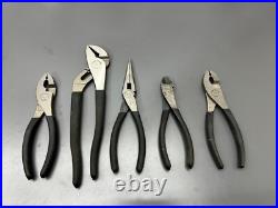 (k) VINTAGE CRAFTSMAN WF 5PC PLIERS SET ARC JOINT CUTTER READ DESC VGC USA
