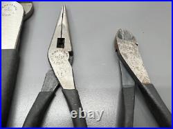 (k) VINTAGE CRAFTSMAN WF 5PC PLIERS SET ARC JOINT CUTTER READ DESC VGC USA
